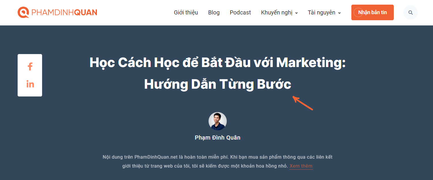 Thẻ H1 hiển thị bên trong trình duyệt khi trang được tải